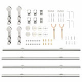 Sliding Door Hardware Kit 183 cm Stainless Steel Silver 3295761