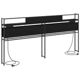 Storage Headboard with Shelf Black oak 180 cm Engineered wood 859655