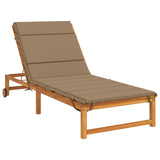 Sunlounger Cushion GEMERT 100% Polyester Taupe 200 x 80 x 3 cm 948584