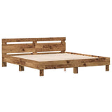 Bed Frame Old Wood 203 x 185 x 70 cm Engineered Wood 3385625