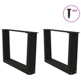 Coffee Table Legs V-Shape 2 pcs Black 60x cm Steel 4012612