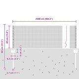 Fence with Post Grey 0.4 x 25 m Steel and PVC 3336581