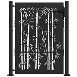 Garden Gate with Lock Black 110 x 130 cm Powder-Coated Steel 42015895
