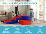 2-piece Soft Play Set, Baby Foam Climber Block for Toddler 1-3 Years, Dark Blue T3398P348561