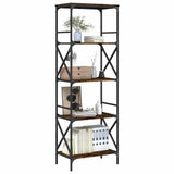 Bookcase 5-Tier Smoked Oak 59x35x171 cm Engineered Wood 837624