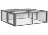 Wooden Folding Rabbit Hutch, for 2-3 Rabbits - Grey T3398P551620