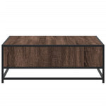 ZNTS Coffee Table Brown Oak 80x80x30 cm Engineered Wood and Metal 848773