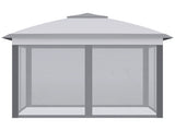 3.3 x 3.3m Pop Up Gazebo, Double Roof Foldable Canopy Tent with Zipped Mesh Sidewalls, Height T3398P314094