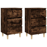 Bed Cabinet Set of 2 Smoked oak 813135