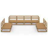 8 Piece Garden Lounge Set Honey Brown Solid Pinewood 3075432