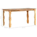 ZNTS Dining Table 140x70x76 cm Solid Reclaimed Wood 286489