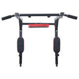 Pull Up Bar Dip Station Black and Red 89 x 59 x 70 cm 42009160