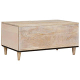 Coffee Table with Shelf Beige 80 x 50 x 40 cm Solid Acacia wood 4018120