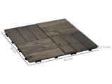 27 Pcs Wooden Interlocking Decking Tiles, Outdoor Flooring Tiles for Patio, Balcony, Terrace, Hot T3398P320008