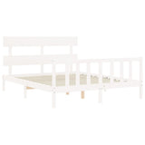 Bed Frame without Mattress White 160x200 cm Solid Wood Pine 3193282