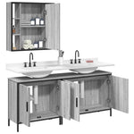 ZNTS 3 Piece Bathroom Cabinet Set Grey Sonoma Engineered Wood 3214733