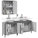 ZNTS 3 Piece Bathroom Cabinet Set Grey Sonoma Engineered Wood 3214733