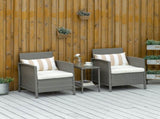 3 Pieces Rattan Bistro, Wicker Garden Furniture, Glass Top 2-tier Coffee Table and Chairs T3398P315985