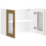 Kitchen Wall Cabinet with Glass Door Kalmar Artisan Oak Engineered Wood 853616