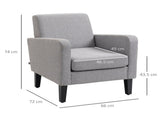 Linen-Look Boxy Armchair - Light Grey T3398P342985