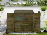 59 x 103.5 cm Two-Tier Wooden Garden Shed - Olive Brown T3398P323896