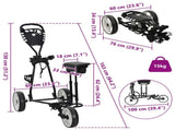 Golf Trolley with Seat Black and White 100 x 60 x 130 cm Iron 42033587