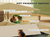 Small Animal Cage with Removable Pet Playpen, Guinea Pig Cage with Waterproof Pad, Hay Feeder, 108 x T3398P350111