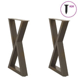 Dining Table Legs 2 pcs Natural Steel 60x cm Steel 4012723
