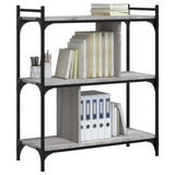 Bookcase 3-Tier Grey Sonoma 76x32x88 cm Engineered Wood 833933