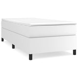 Box Spring Bed Frame White Single Faux Leather 3121215