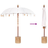Balinese Parasol with Base Cream 215 x 215 x 260 cm 3356882