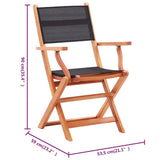 Garden Chair Set of 6 Black and natural 3086966