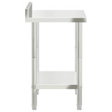 Kitchen Work Table with Backsplash 82.5x55x93 cm Stainless Steel 376457