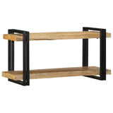 ZNTS Wall Shelf 90x33x45 cm Solid Rough Wood Mango 4017485