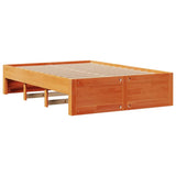 Bookcase Bed without Mattress Wax Brown 140x200 cm Solid Wood Pine 3308962