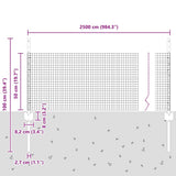 Welded Wire Fence with Posts 25 x 0.5 m Galvanised Steel Green 3336469