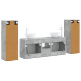 Bathroom Furniture Set 5 pcs Concrete Grey 33 x 34.5 x 100 cm 3405986