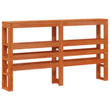 Bed Frame with Headboard with Storage Wax Brown Solid Pine Wood 3423793