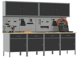 Work Cabinet with Drawer 10 pcs Black Engineered Wood and Steel 3321482