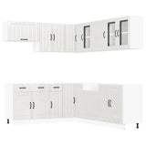 11 Piece Kitchen Cabinet Set Lucca Gloss White Engineered Wood 3314923