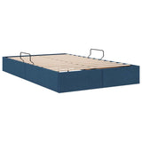 Storage Bed with Mattress with Storage Blue 120 x 200 cm Fabric 3370009