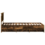 Bed Frame Smoked Oak 120 x 123 cm Engineered Wood 3408883