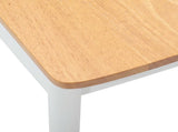 Dining Chair 2 pcs White and Natural Solid Rubber Wood 42020416