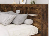 Bookcase Bed with Shelf Smoked oak 140 x 200 cm Engineered Wood 3335732
