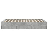 Bed Frame with Drawers without Mattress Concrete Grey 200x200 cm 3207248