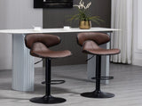Adjustable Swivel Bar Stools Set of 2, Barstools with Footrest and Backrest, Steel Frame Gas Lift, T3398P343071