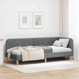 Corner Bed Frame with Headboard Dark Grey 80 x 200 cm Fabric 42016554