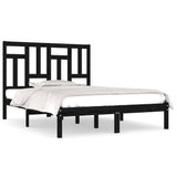 Bed Frame without Mattress Black 200x200 cm Solid Wood Pine 3104567