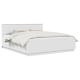 Bed Frame with Headboard White 180 x 200 cm Engineered Wood 3408138