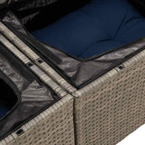 8 Piece Garden Sofa Set with Cushions Grey Poly Rattan Acacia 3327687